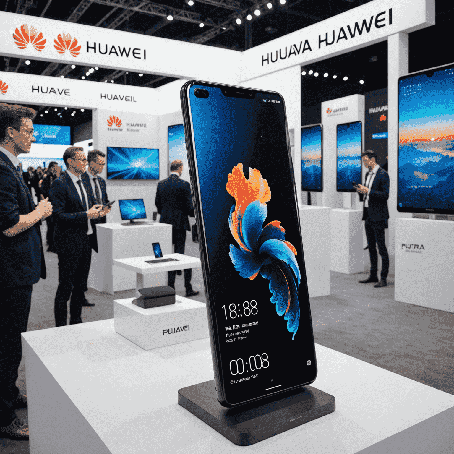 Презентація нових продуктів Huawei, включаючи Pura 70 Pro, на технологічній виставці в Києві